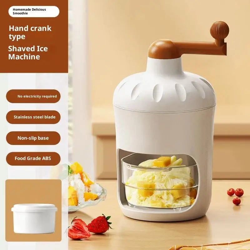 Shaved Ice Machine Small Manual Ice Crusher Home Hand-cranked Machine Making Smoothie Machine Practical Portable Ice Cream Tools