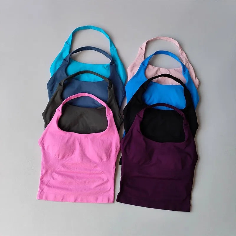 Halter Yoga Vest, Shockproof Running Sports, High-Strength Sports Underwear, Fitness, Pilates Suspender, Beautiful Back, Autumn