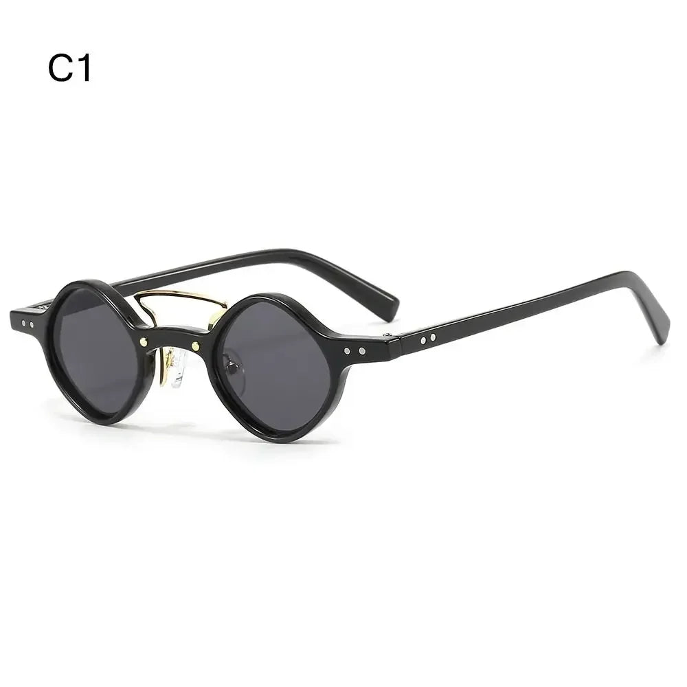 New Hippie Small Round Square Sunglasses Men Women Retro Steam Punk Glasses Vintage Gradient Driving Glasses UV400