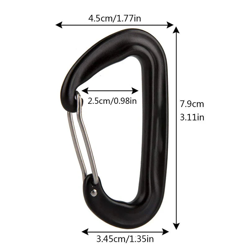 12KN Small Climbing Carabiner D-Shape Mountaineering Buckle Hook