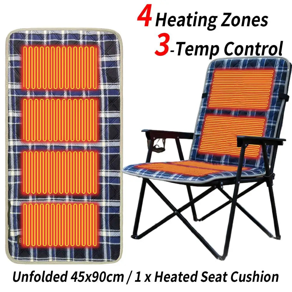 Winter Camping Gear- Sleeping Electric Heating Pads 3 Temp Adjustament Heating Cushion Pad Cold Resistant for Outdoor Sports Mat
