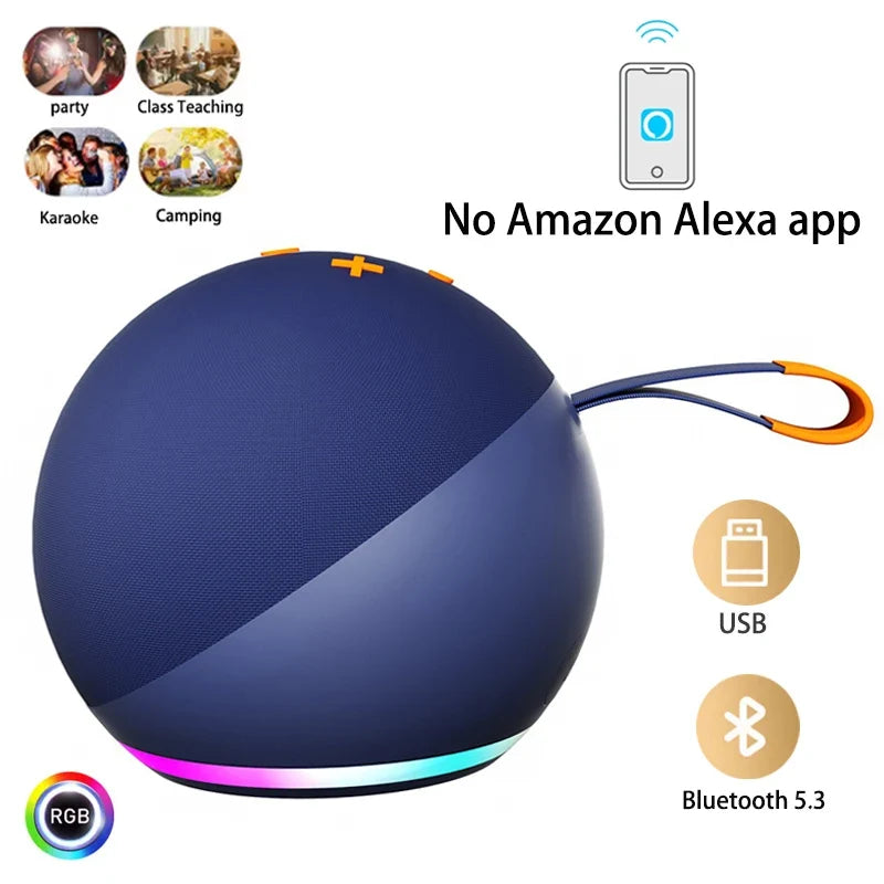 Bluetooth Speaker Subwoofe Portable Powerful Wireless Bass Alaxe Pro Max Music Outdoor Stereo Bluetooth Speaker LED