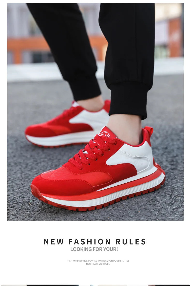 Men Shoes 2025 Spring Autumn New Fashion Comfortable Height Increase Casual Running Shoes Breathable Non Slip Platform Sneakers