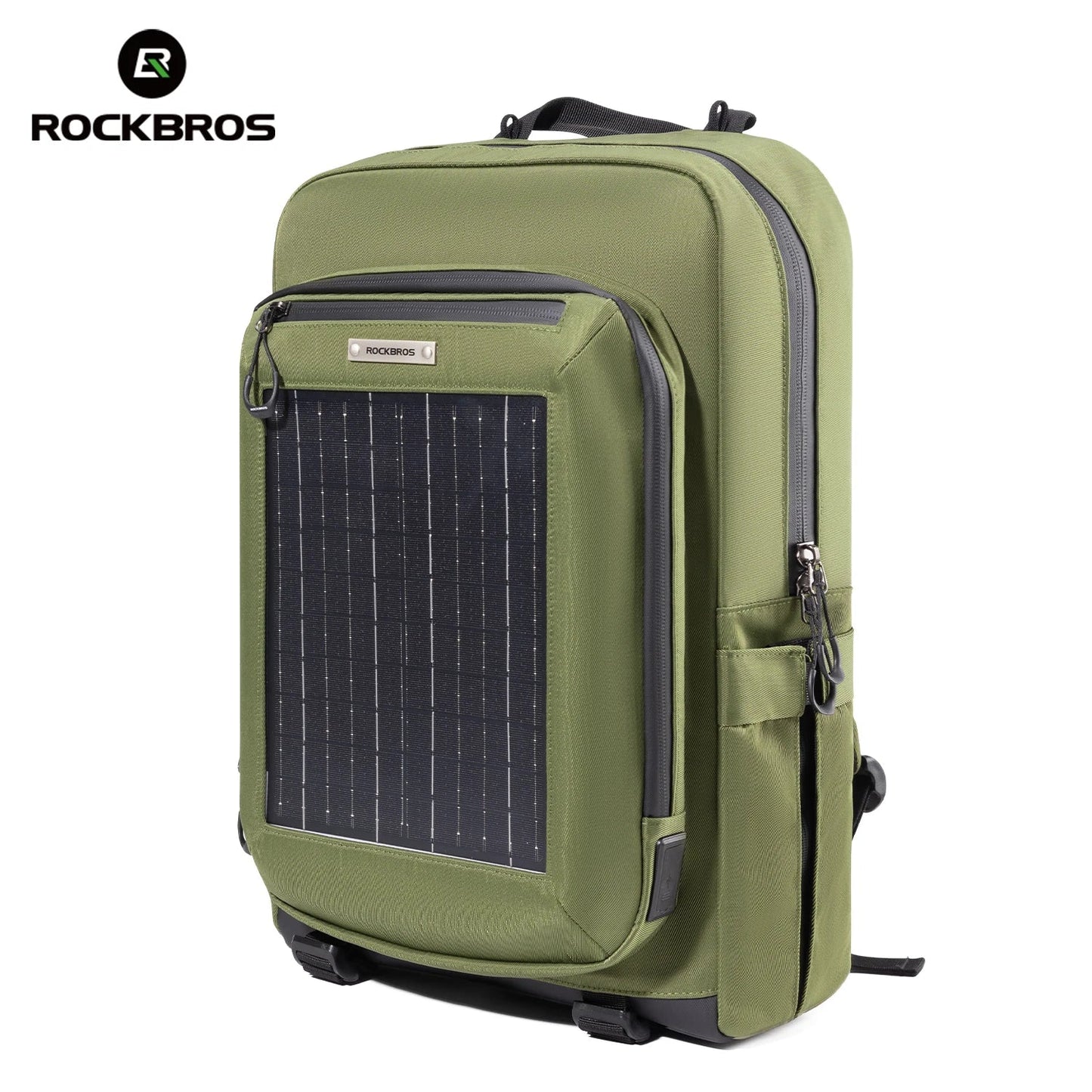 ROCKBROS Shoulder Bag 20L Large Capacity Solar Power Supply Backpack 10V USB Portable Solar Panel Outdoor Sports Hiking Backpack