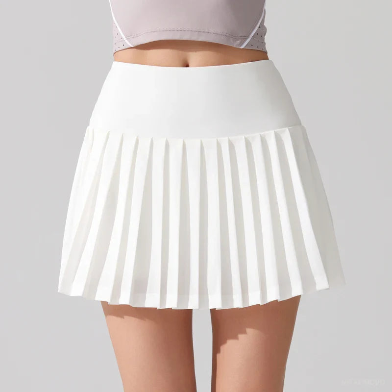 VITALINOVO Falda-pantalón plisada fluida: Tiro alto, con bolsillos, cómoda