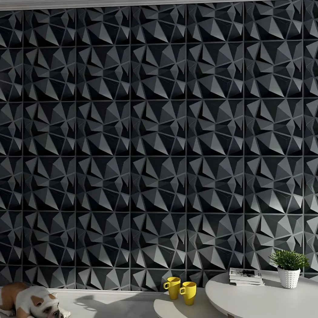 20PCS 3D Wall Panels 30x30cm Indoor Wall Decoration for Living Room Bedroom Hotel Office  Mural Tile-Panel-Mold 3D Wall Sticker