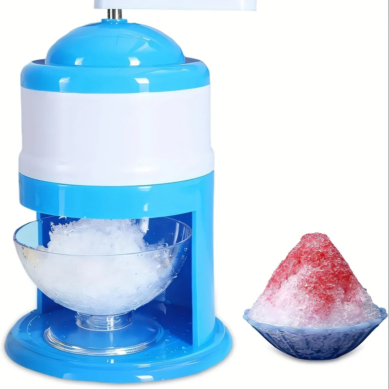 Hand Crank Ice Shaver Machine - Snow Cone Crusher & Slushy Maker with Durable ABS Construction for Summer Parties And Home Use