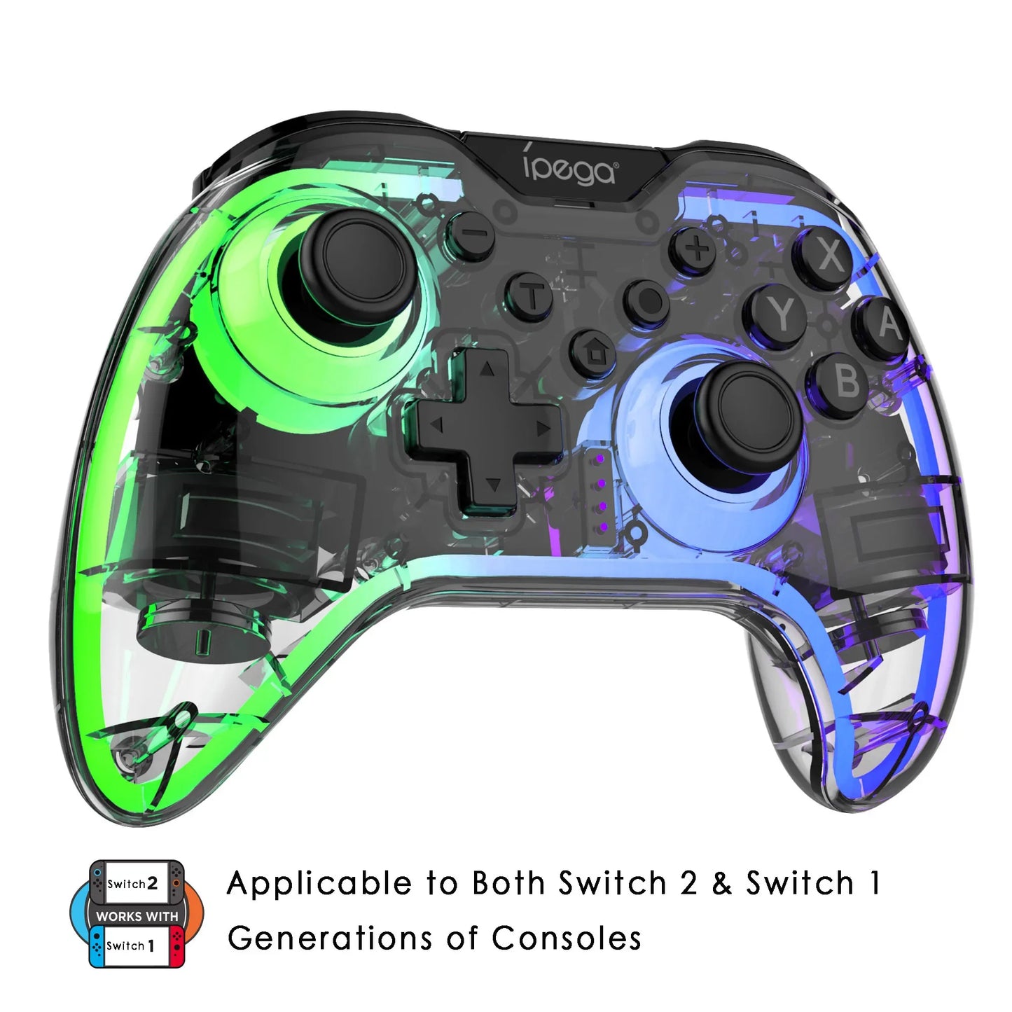 Wireless Game Controller SW123 for Switch2/Switch/PC with Dual-Motor Vibration,Six-Axis Motion Sensing,RGB Lighting&Turbo