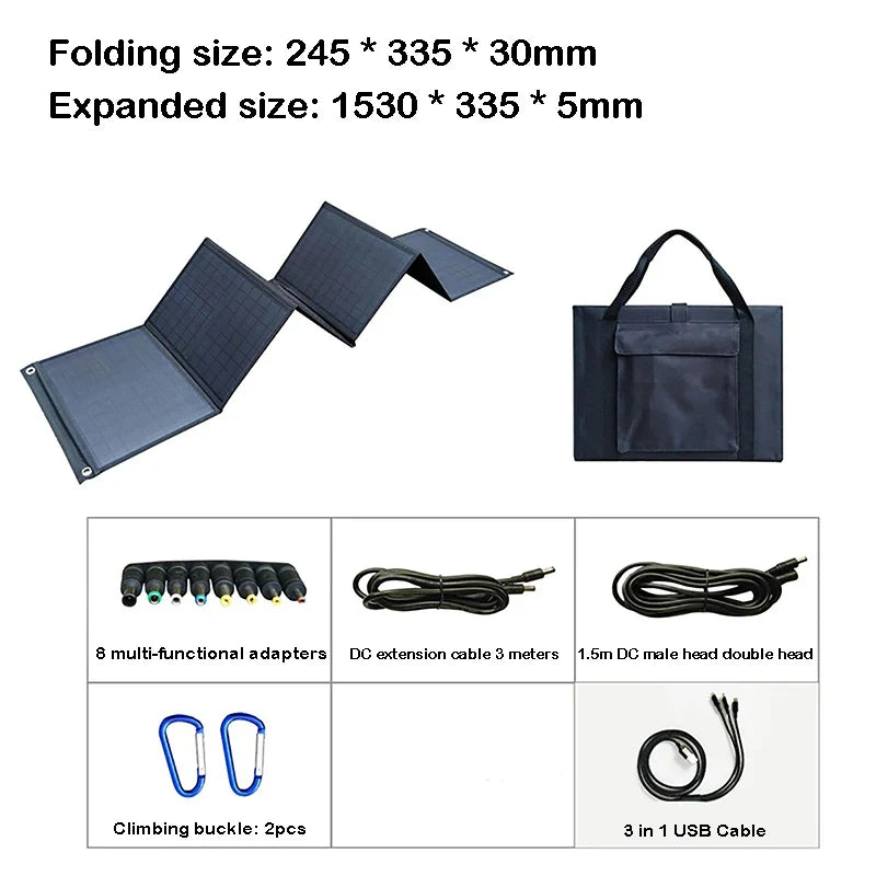 100W Solar Panel Folding Bag Usb+dc Output Solar Charger Portable