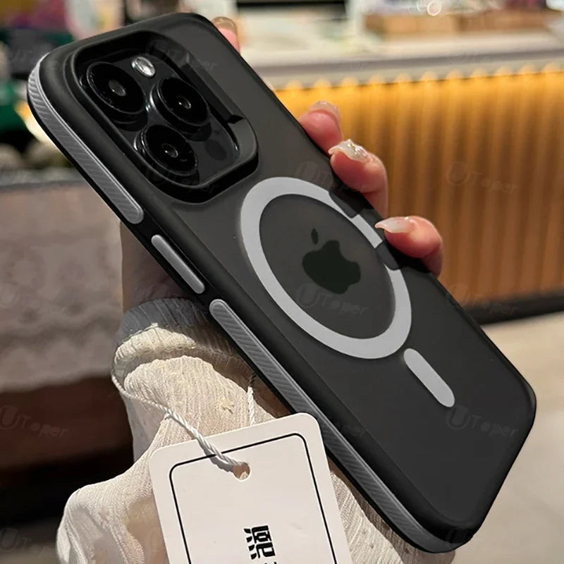 New Bicolor Matte Frosted Magnetic Phone Case For iPhone