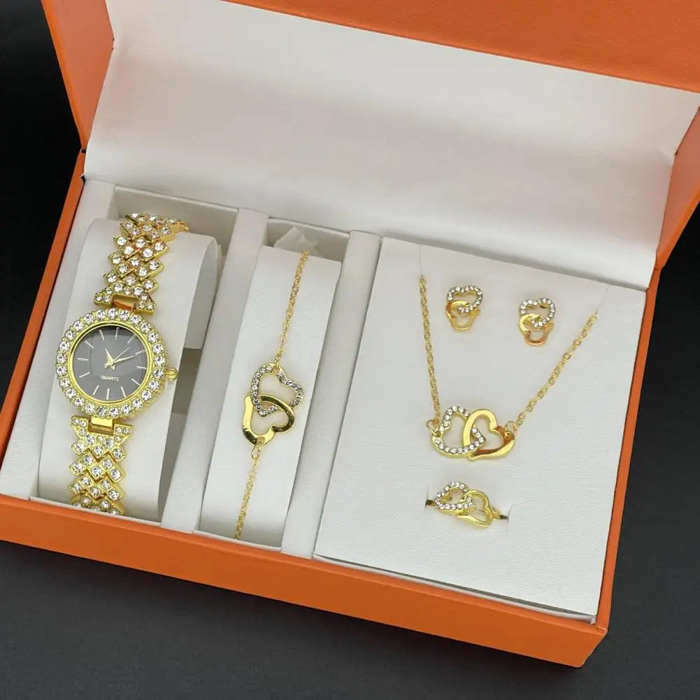 1 Set Women Jewelry Set with Gift Box Complete Collection of Quartz