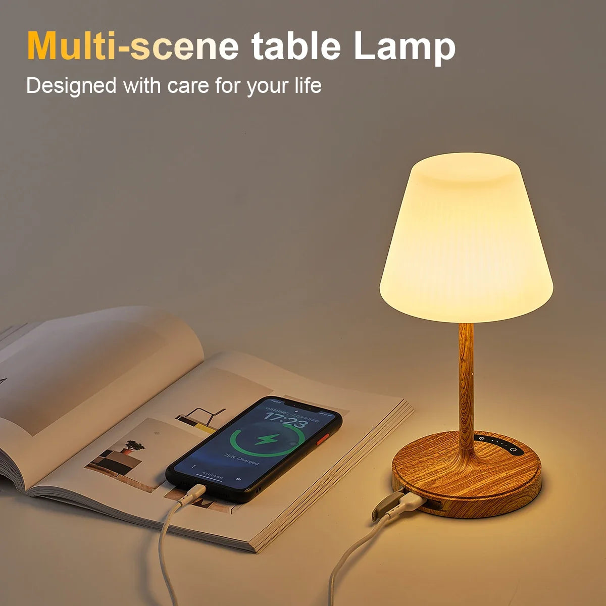 Shower Lamp Bathroom Lamp for Inside Shower Bathtub, USB Rechargeable Cordless Lamp Small Relaxing Spa Night Lamp for Bathroom
