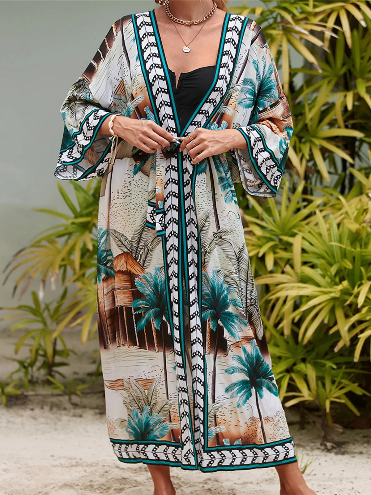 13 Colors Printed With Belt Crochet Knitted Tunic Beach Cover Up Cover-ups Beach Dress Beach Wear Beachwear Female Women K7201