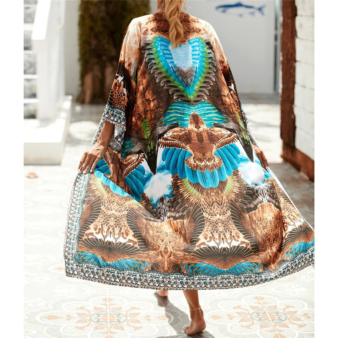 13 Colors Printed With Belt Crochet Knitted Tunic Beach Cover Up Cover-ups Beach Dress Beach Wear Beachwear Female Women K7201