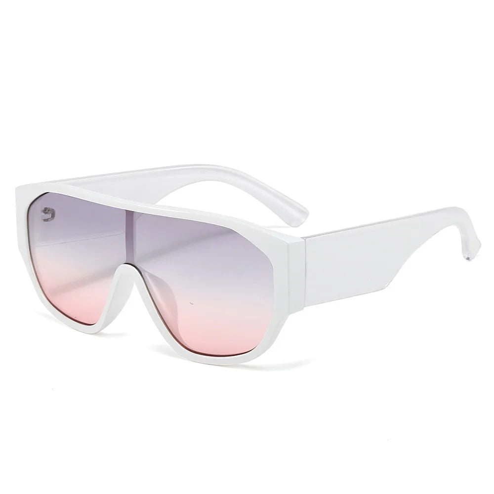 Y2K Oversized Shield Mask Sunglasses Women Men One-Piece Steampunk Big Frame Goggles Punk Shades Windproof Eyewear
