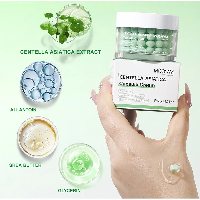 Korean Care Capsule Face Cream With Centella & Astaxanthin, Grape Seed Antioxidant Moisturizer, Soothing Barrier Care Skincare