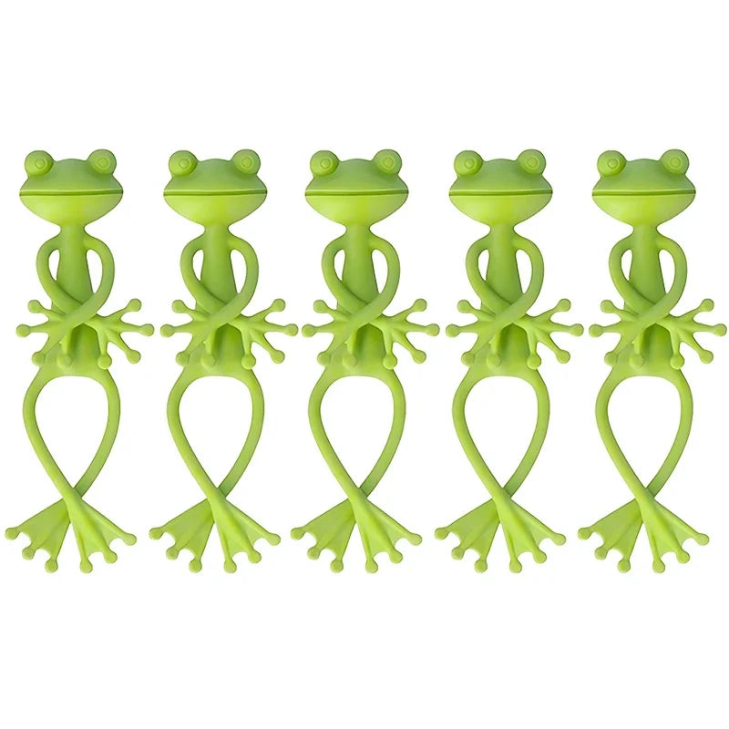 1/3/5pcs Green Frog Shaped Plant Clips DIY Flowers Vines Stem Holder