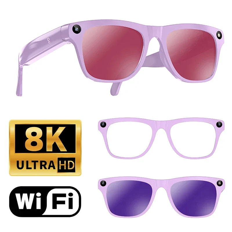 Lenovo Upgrade Smart AI Glasses 800W HD 8K Shooting Camera Photo Video Voice Call Translation Bluetooth AI Motorcycle Glasses