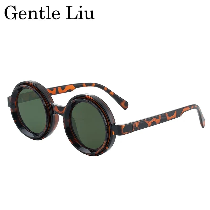 ND9 Adjustable Dimming Polarized Round Sunglasses Men 2026 Luxury Brand Punk Fishing Sun Glasses Outdoor Eyewear UV400 Shades