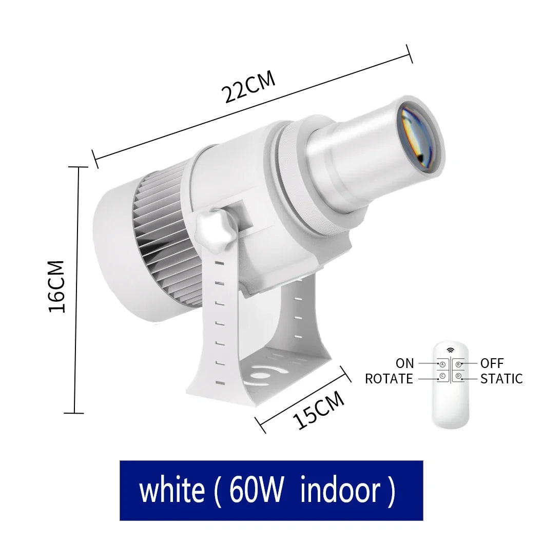 Custom Led HD Gobo Logo Projector Indoor Outdoor Ip67 Waterproof Rotating Advertising Image Projection Light For Floor Wedding