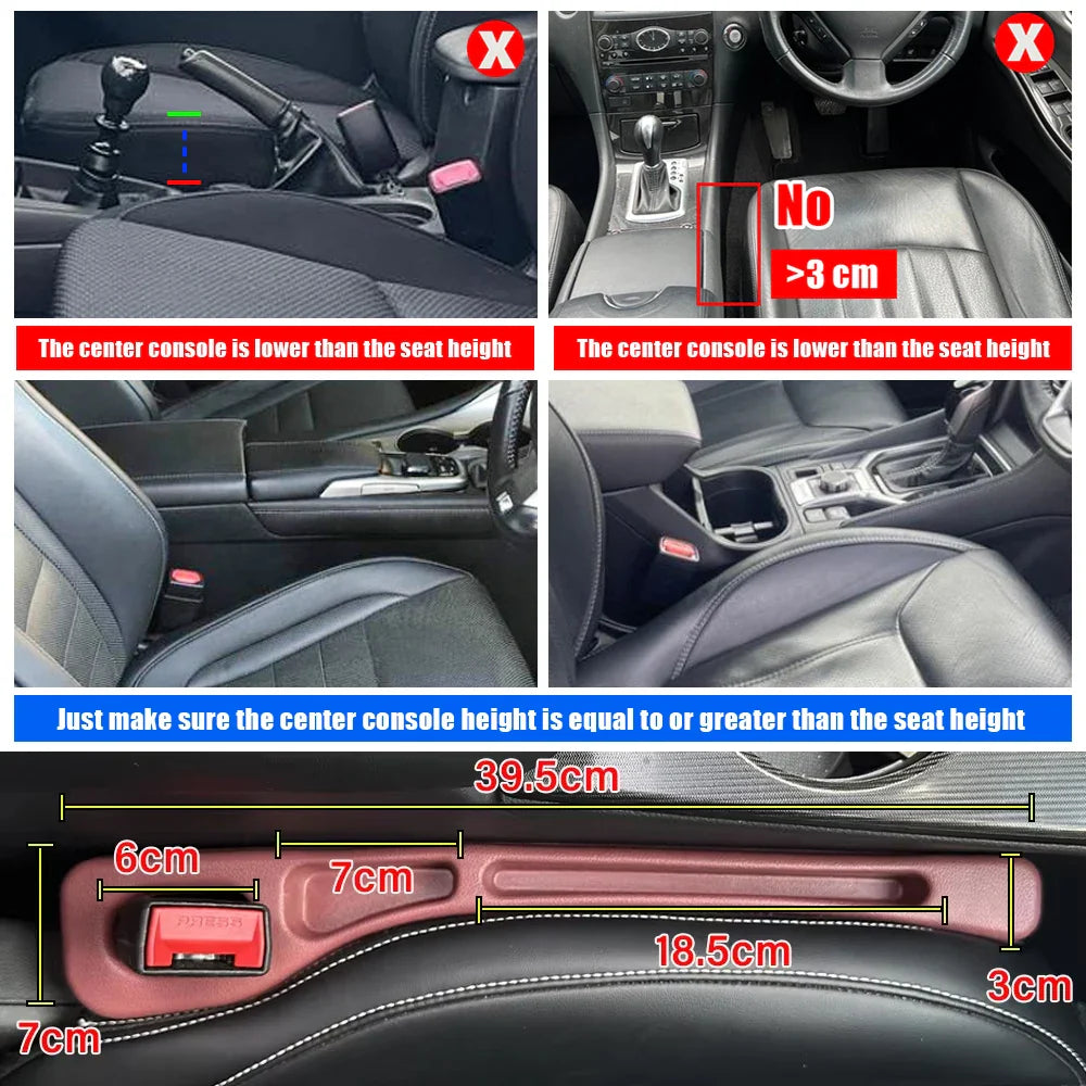 1 Pair Universal Car Seat Gap Plug Strip Side Seam Car Gap Filler Leak Proof Seat Gap Storage Organizer Interior Decoration