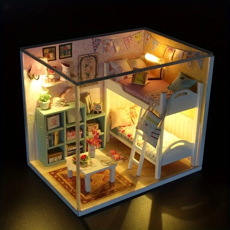 Creative DIY Wooden Model House Kit - Handcrafted Miniature Cottage, Perfect Christmas & Black Friday Gift Idea
