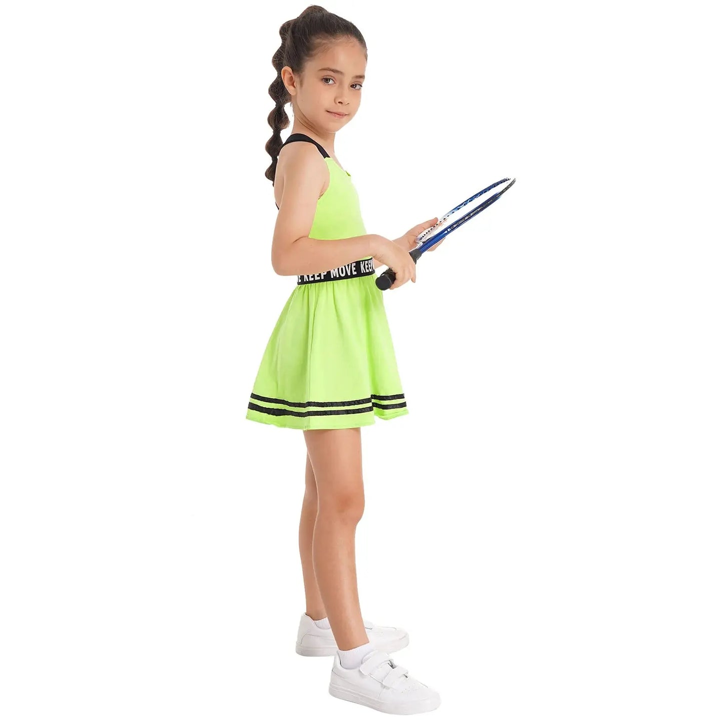 Girls' A-Line Tennis Dress with Criss Cross Straps