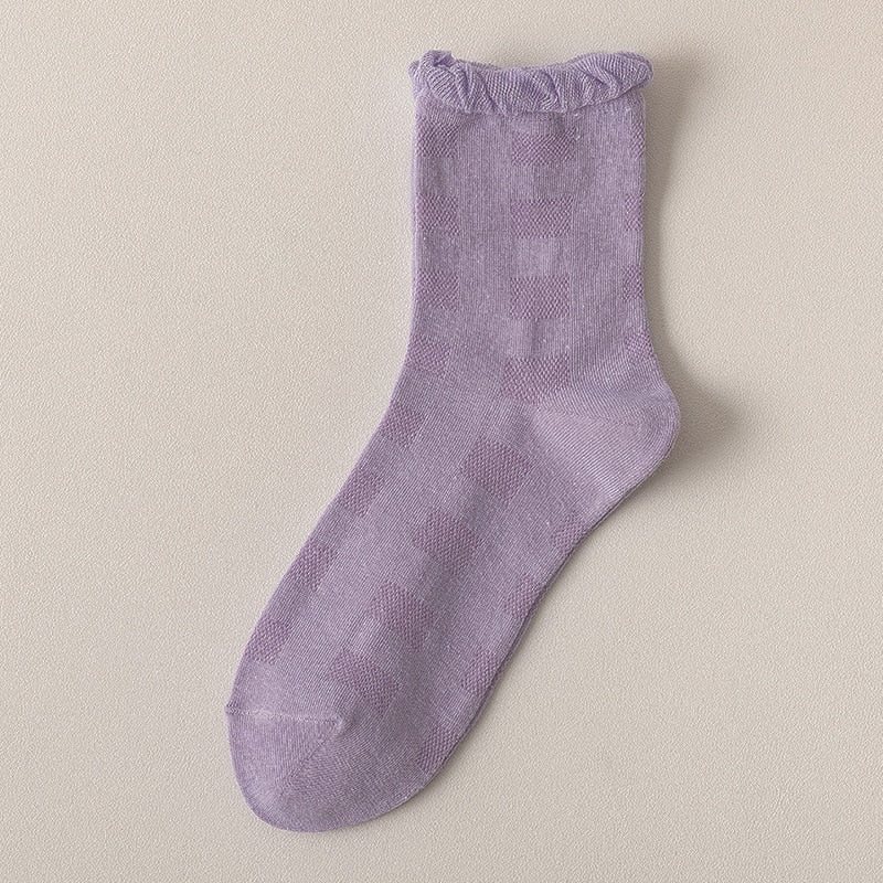 Calcetines florales morados