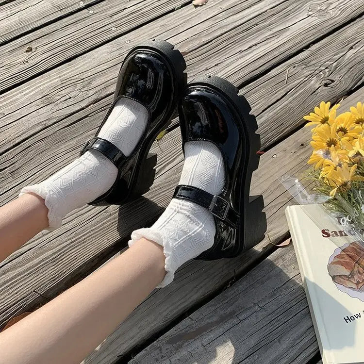 2025 Summer New School Girl JK Loafer Pumps Platform Shoes Japanese Style Lolita Y2K Kawaii Jirai Kei Fashion