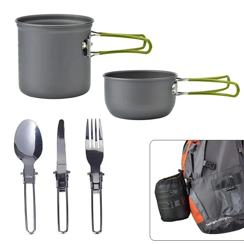 Camping Cookware Set, Outdoor Pan Set, Tourist Dishes, melon, Kitchen Equipment, Trekking Utensils, Picnic Picnic