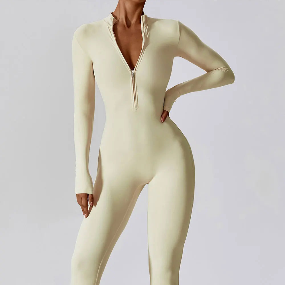 Women's Yoga Jumpsuit Long Sleeve High Intensity Workout