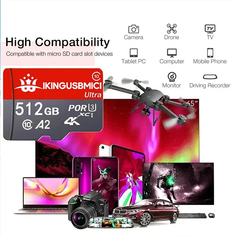 32/64/128/256/512gb for Smartphone Mini Sd Card Tf Original Mini Flash Class10 Micro Reliable U3 Quality High Quality High Speed