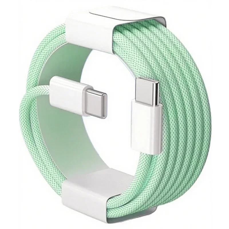 60W PD Nylon Braided USB-C to USB C Fast Charger Cable For iPhone 17 16 15 /Pro Max Compatibility Samsung Type C Fast Charging