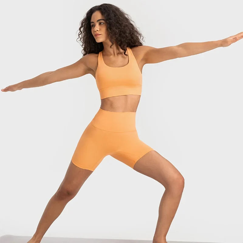 Nude Feel Yoga Sets  Cross Back Bra & Joggers