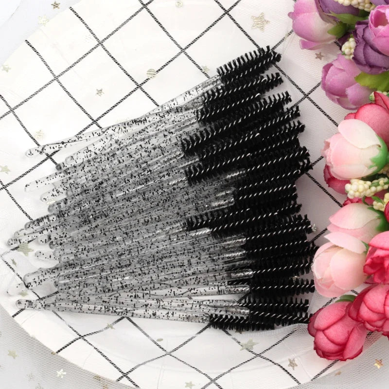 5/50Pcs Black Lashes Brush Cosmetics False Eyelashes Supplies Reusable Makeup Brushes Eyebrow Brush Mascara Wands Make Up Tools