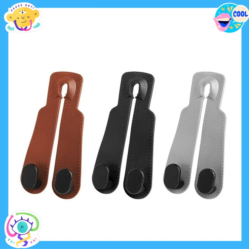 Gancho trasero para asiento de coche de gamuza con doble cabeza, gancho pequeño de almacenamiento trasero, suministros de decoración interior del coche