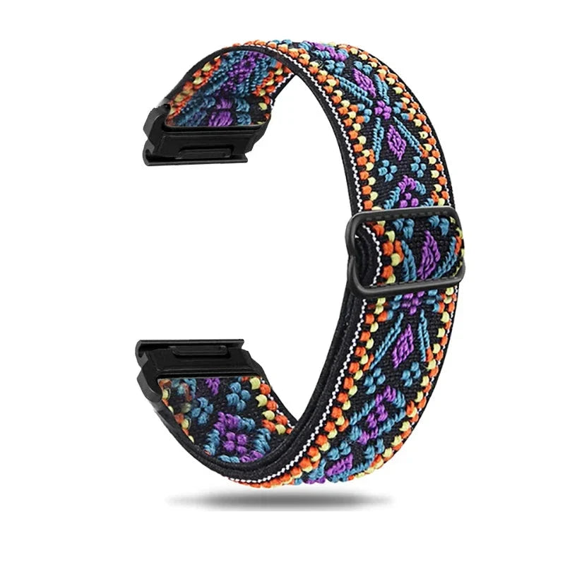 Garmin QuickFit 20/22/26mm Elastic Bohemian Woven Nylon Band