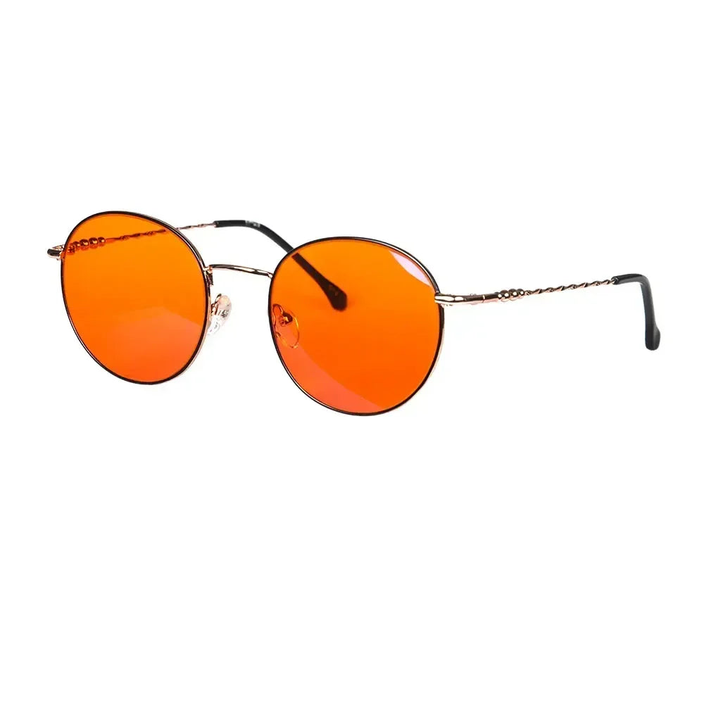 SHINU Round Glasses anti blue light protection lenses glasses women Orange red glasses y2k Anti Green Light  for good sleep
