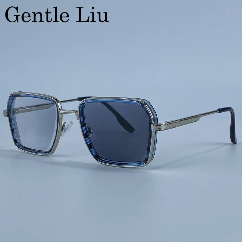 Steampunk Polygon Polarized Sunglasses Men 2026 Luxury Brand Change Color Sun Glasses For Male Driving Eyewear Metal Frame Shade
