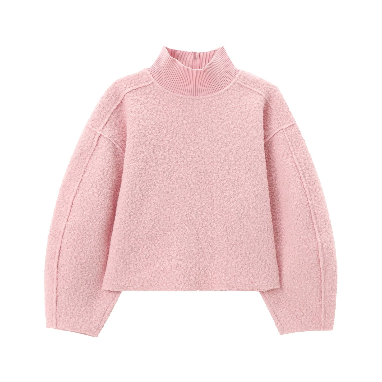 Foridol Turtleneck Fluffy Hoodie for Women Autumn Casual Loose Pullovers Female Basic Fashion Winter Women's Sweatshirts