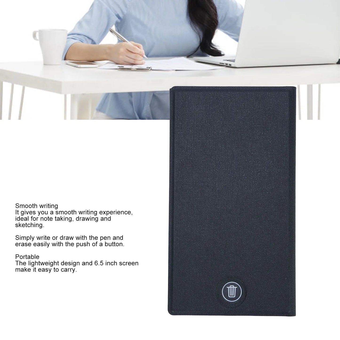 6.5 Inch Writing Tablet LCD Writing Tablet Portable Erasable 6.5 Inch Full Screen Digital Notepad for Taking Notes Drawing