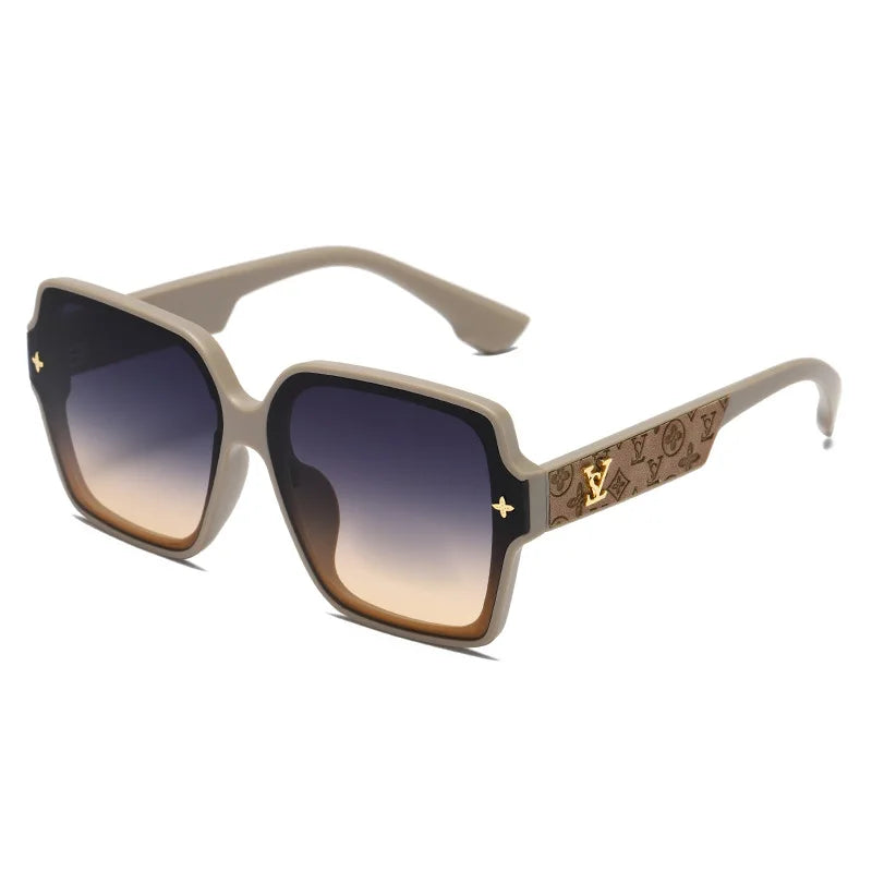 Fashion Square Frame Sunglasses for Women Luxury UV Protection Large Frame All-Match DS-8052-1