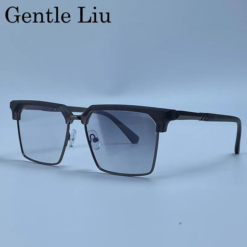 2026 Luxury Designer Square Sunglasses Men Classic Vintage Black Gold Metal Frame Sun Glasses Steampunk Driving Eyewear Shades