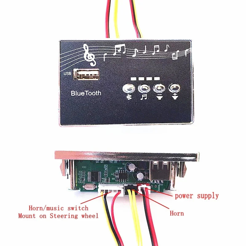 Children's electric car Bluetooth music player with USB interface MP3 music version chip, 12V music player speaker accessories
