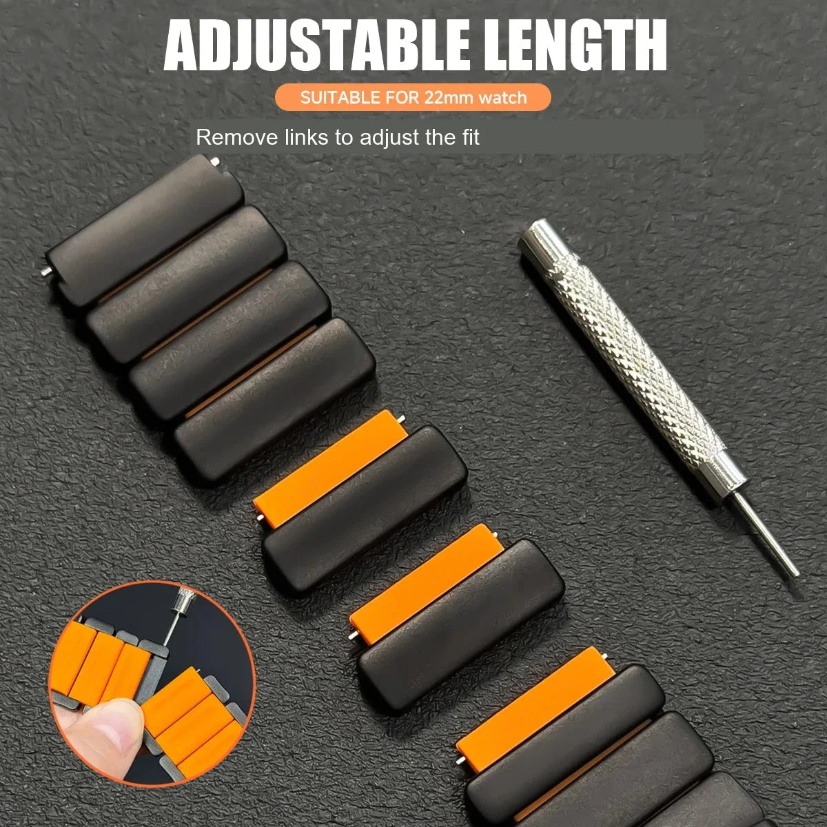 Google Pixel Watch 5, 4 & 3 45mm Titanium & Silicone Link Band