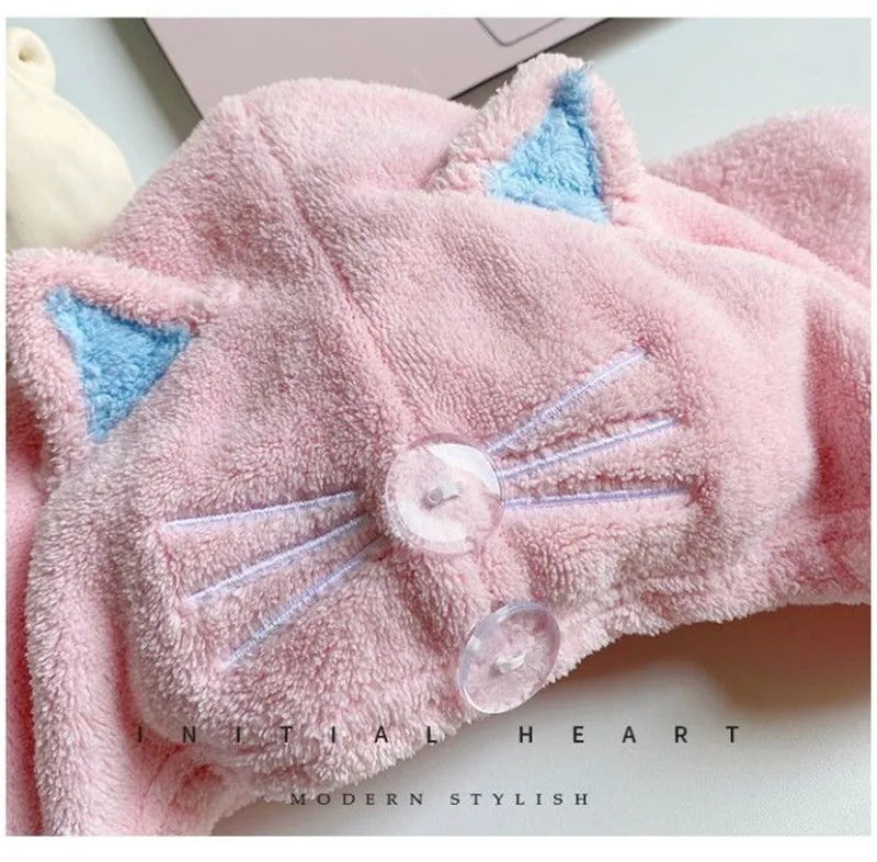 Toalla para el pelo con orejas de gato Kawaii
