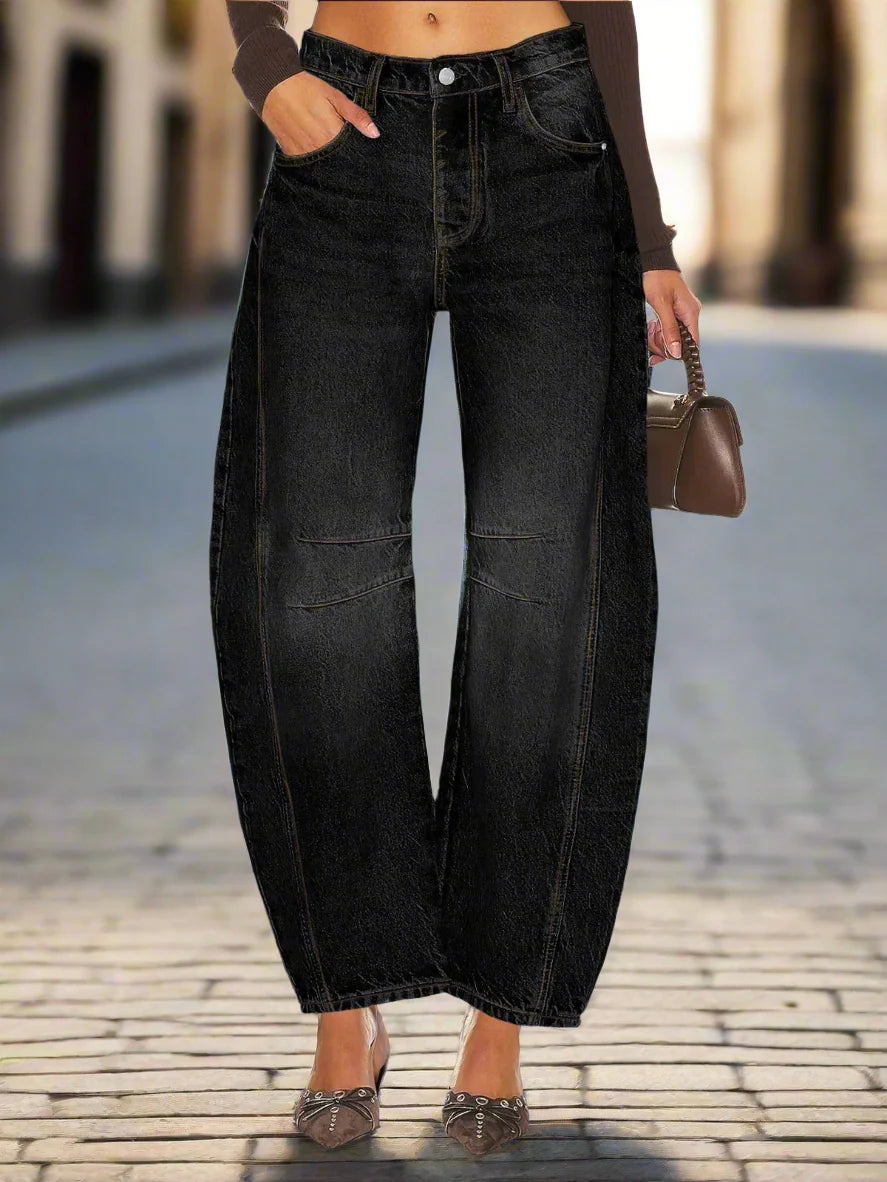 Pantalones vaqueros de mujer de talle alto con cintura elástica