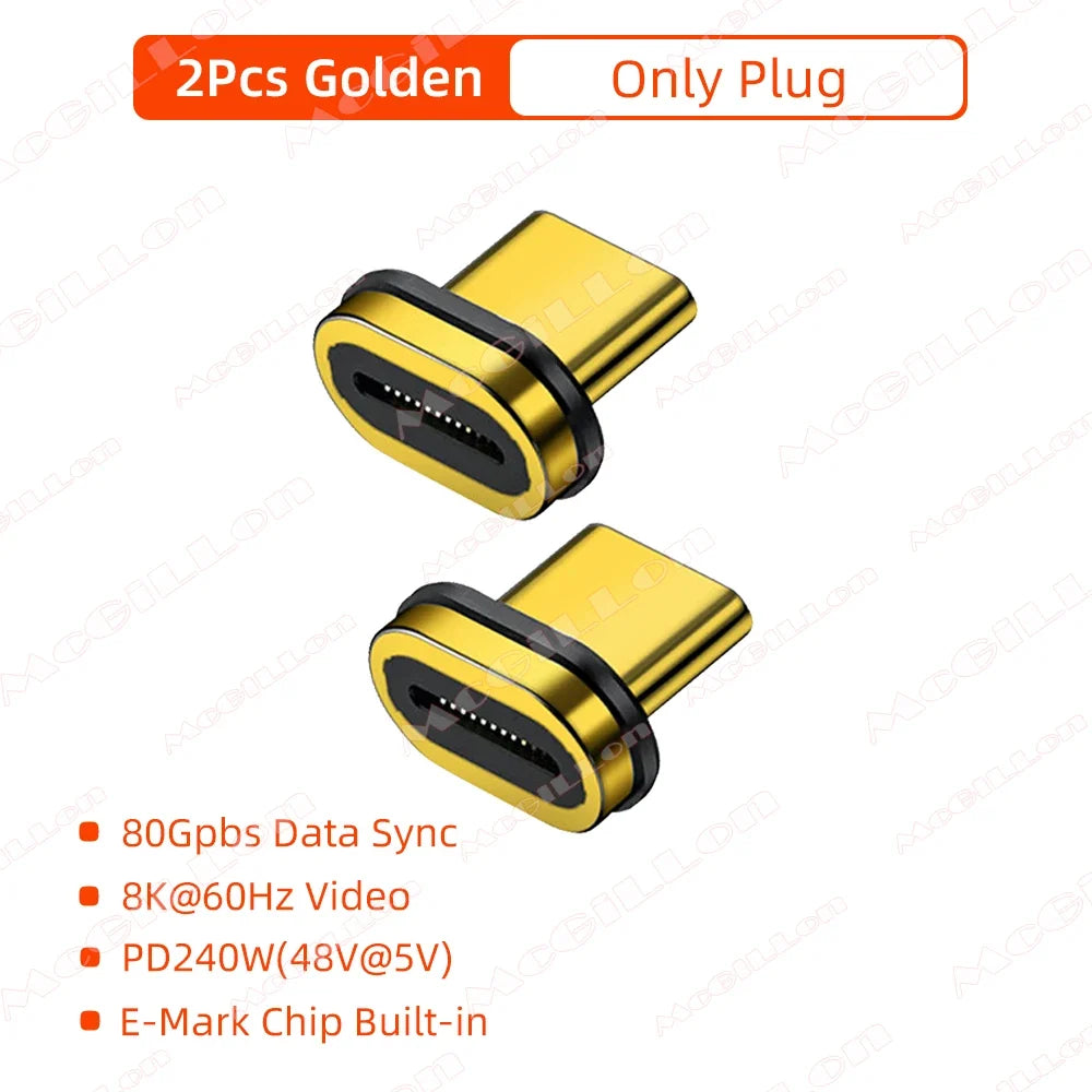 240W USB4.0 80Gbps Thunderbolt5 Magnetic Type-C OTG USB C To USB-C Fast Charge Magnet Converter Cable 8K@60Hz USB Type C Adapter