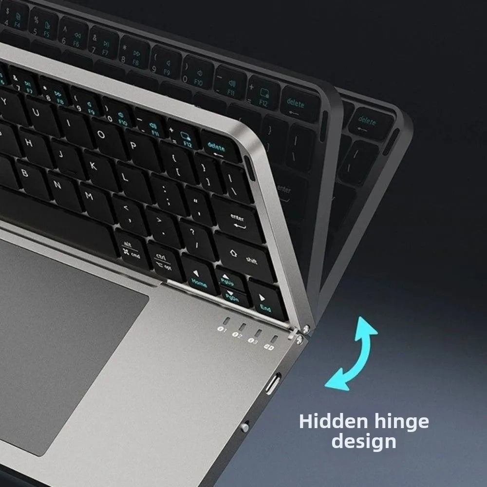 Bluetooth 5.3 Wireless Bluetooth Keyboard Portable Detachable Foldable Keyboard Universal Compact Rechargeable Keyboard Travel
