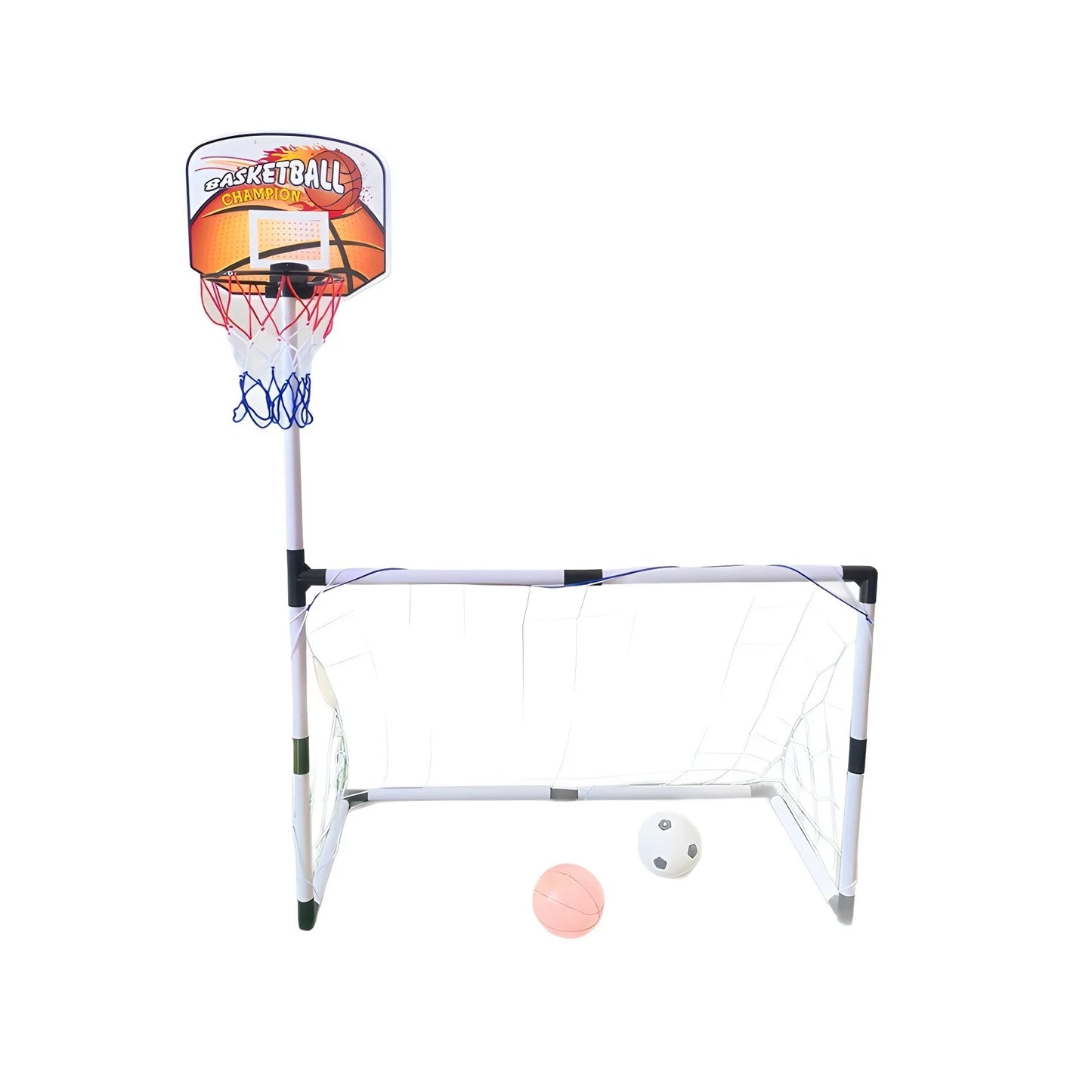 Large 2-in-1 Portable Plastic Soccer and Basketball Goal Indoor/Outdoor Kids Sports Toy Foldable Football Training Equipment